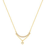 Collier plaqué or zirconias 45 cm - vue 1