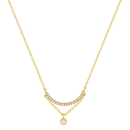 Gold-plated zirconia necklace 45 cm