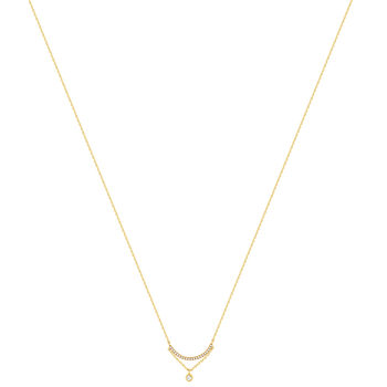 Collier plaqué or zirconias 45 cm