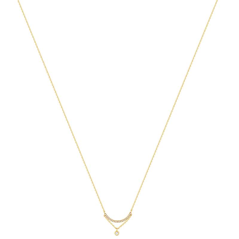 Collier plaqué or zirconias 45 cm - vue 2