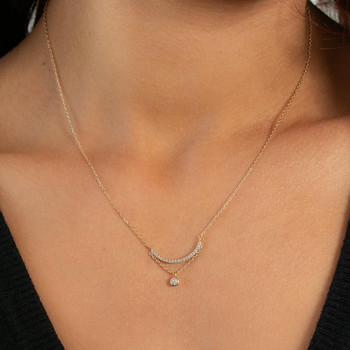 Collier plaqué or zirconias 45 cm