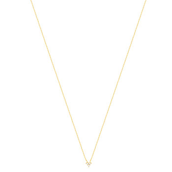 Collier plaqué or zirconias 45cm