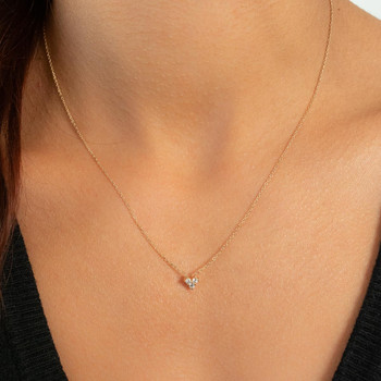 Collier plaqué or zirconias 45cm