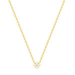 Collier plaqué or zirconias 45cm - vue 1