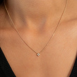 Collier plaqué or zirconias 45cm - vue porté 1