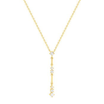 Collier plaqué or zirconias 45 cm