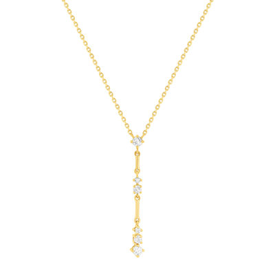 Collier plaqué or zirconias 45 cm - vue 1