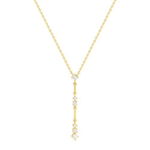 Collier plaqué or zirconias 45 cm
