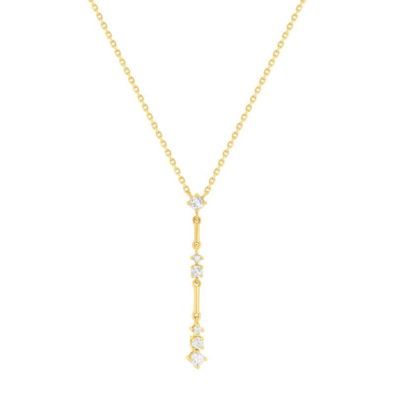 Collier plaqué or zirconias 45 cm - vue 1
