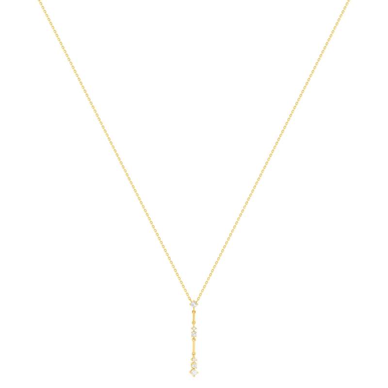 Collier plaqué or zirconias 45 cm - vue 2