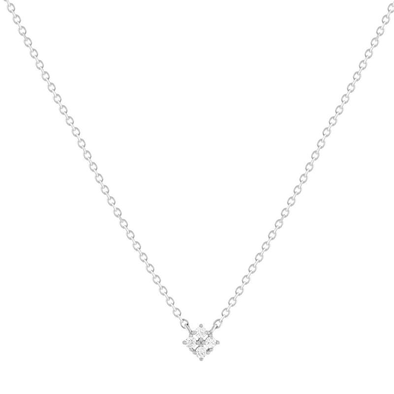 Collier argent zirconias 45 cm - vue 1