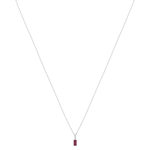 Collier argent 925 pierre synthétique rouge et zirconias 45cm - vue 2