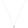 Collier argent 925 pierre synthétique bleue et zirconias 45cm - vue V2