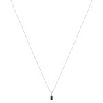 Collier argent 925 pierre synthétique bleue et zirconias 45cm - vue 2