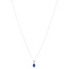 Collier argent 925 pierre synthétique bleue et zirconias 45cm - vue V2