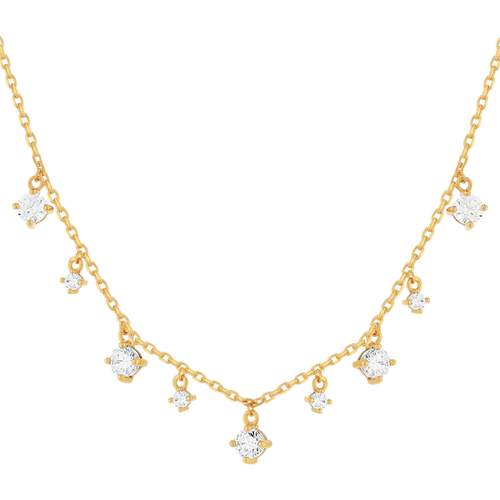 Gold-plated zirconia necklace 45 cm