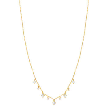 Vergulde zirkonia ketting 45 cm