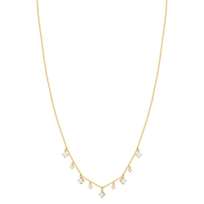 Collier plaqué or zirconias 45 cm - vue 2