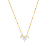 Collier plaqué or zirconias 45 cm - vue 1