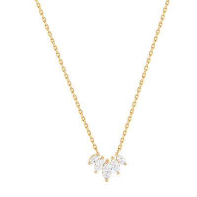 Collier plaqué or zirconias 45 cm - vue 1