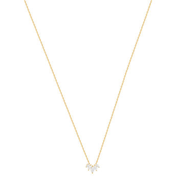 Collier plaqué or zirconias 45 cm