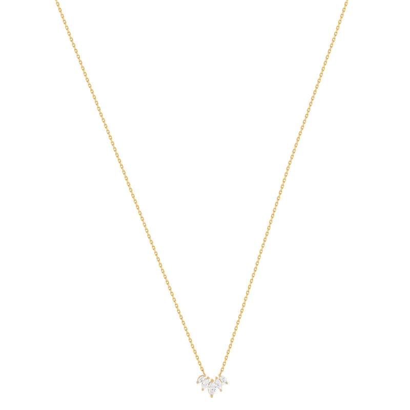 Collier plaqué or zirconias 45 cm - vue 2