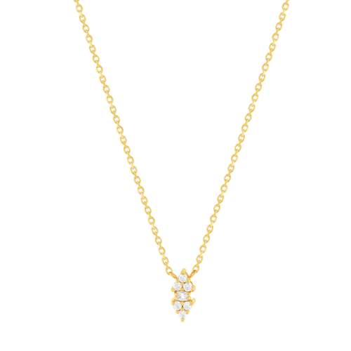 Collier plaqué or zirconias 45 cm