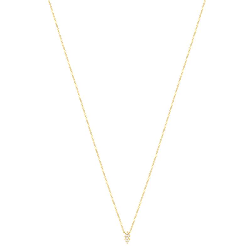 Collier plaqué or zirconias 45 cm - vue 2
