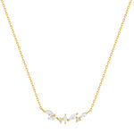 Collier plaqué or zirconias 45 cm - vue 1