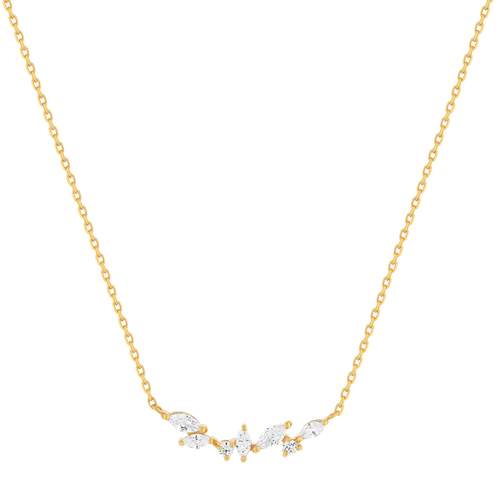 Gold-plated zirconia necklace 45 cm