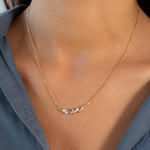 Collier plaqué or zirconias 45 cm - vue porté 1