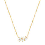 Collier plaqué or zirconias 45 cm - vue 1
