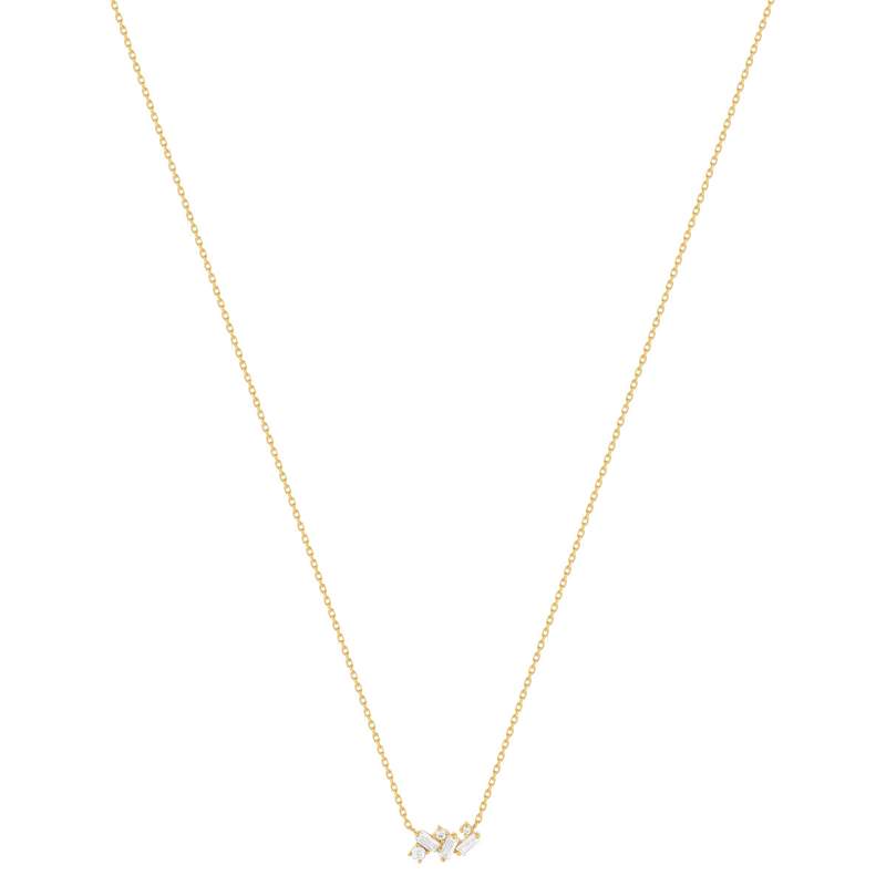 Collier plaqué or zirconias 45 cm - vue 2