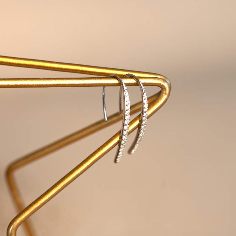 Boucles d'oreilles argent 925 zirconias - vue D1