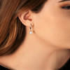 Boucles d'oreilles argent 925 2 perles de culture et zirconias - vue VD1