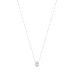 Silver necklace 925 synthetic blue stone and zirconias 45 cm - view 2