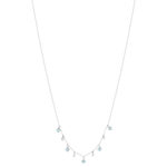 Collier argent 925 pierres synthétiques bleues et zirconias 45 cm - vue 2