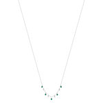Collier argent 925 pierres synthétiques vertes et zirconias 45 cm - vue 2