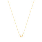 Gold-plated necklace with moon, stars and zirconias 45 cm - view 2