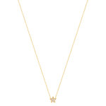 Gold-plated star and zirconia necklace 45 cm - view 2