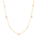 Collier plaqué or étoiles et zirconias 45 cm - vue 1