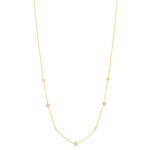 Collier plaqué or étoiles et zirconias 45 cm - vue 2
