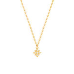 Collier plaqué or zirconias 45 cm - vue 1