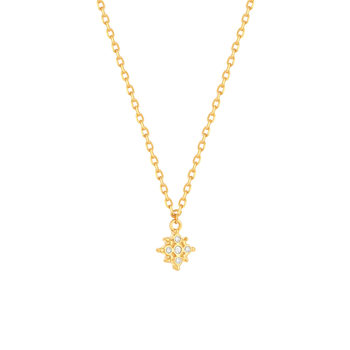 Collier plaqué or zirconias 45 cm