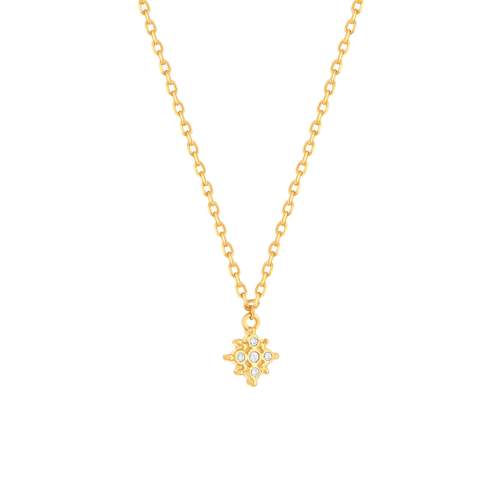 Collier plaqué or zirconias 45 cm
