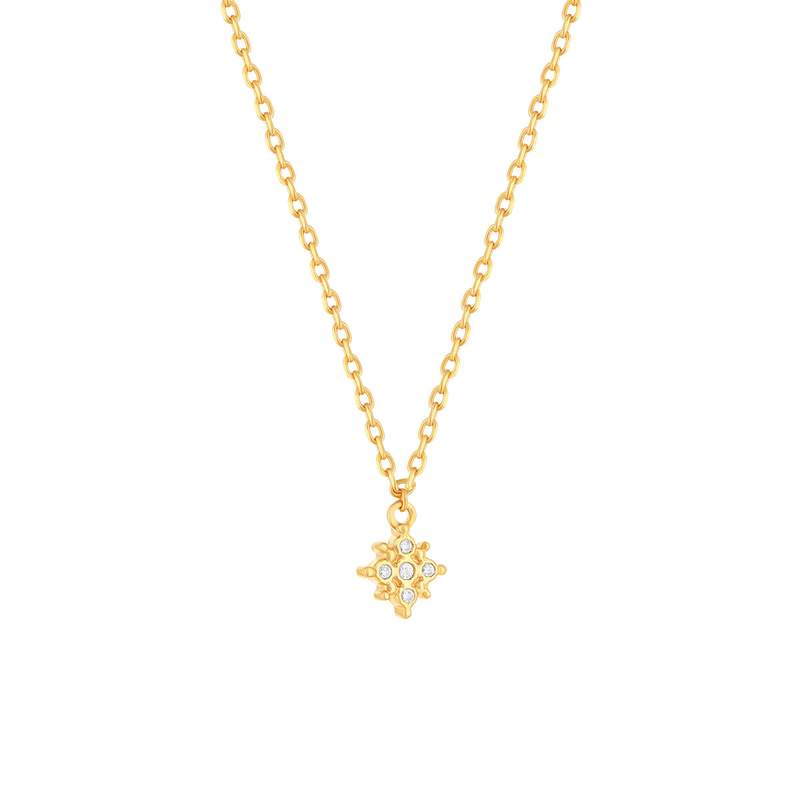 Collier plaqué or zirconias 45 cm - vue 1