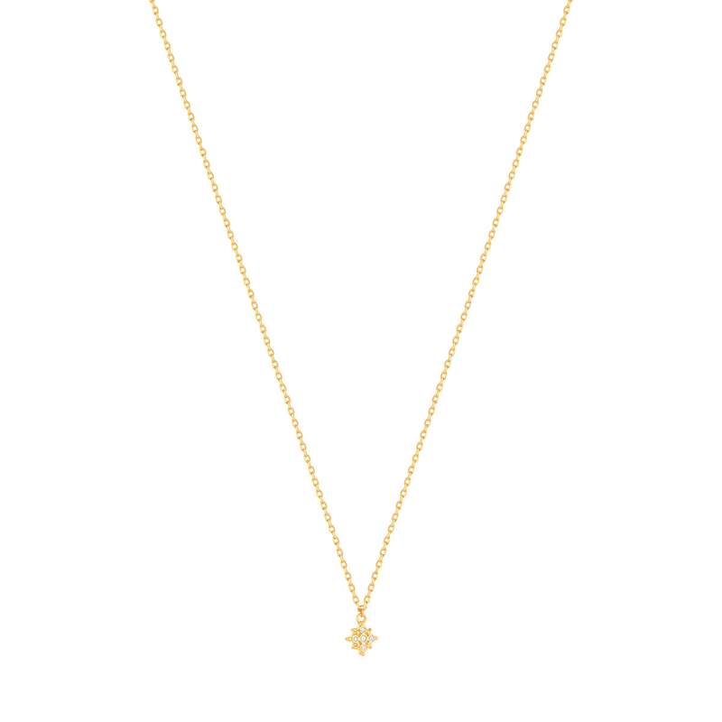 Collier plaqué or zirconias 45 cm - vue 2