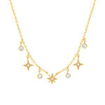 Collier plaqué or zirconias 45 cm - vue 1