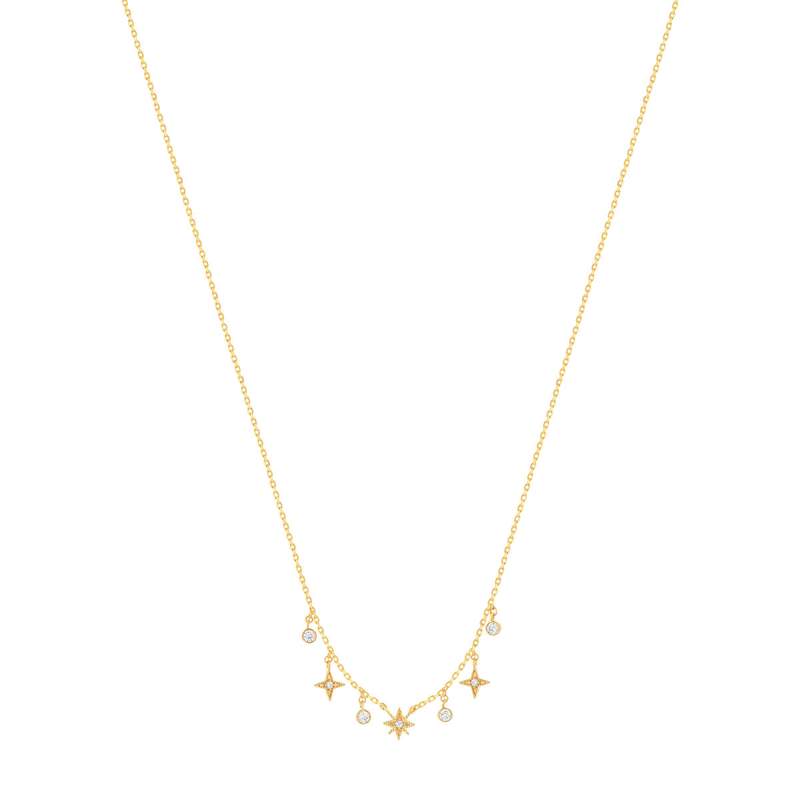 Collier plaqué or zirconias 45 cm - vue 2