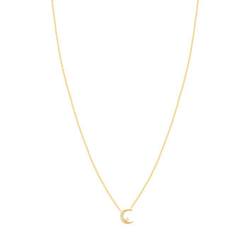 Gold-plated moon necklace with zirconias 45 cm